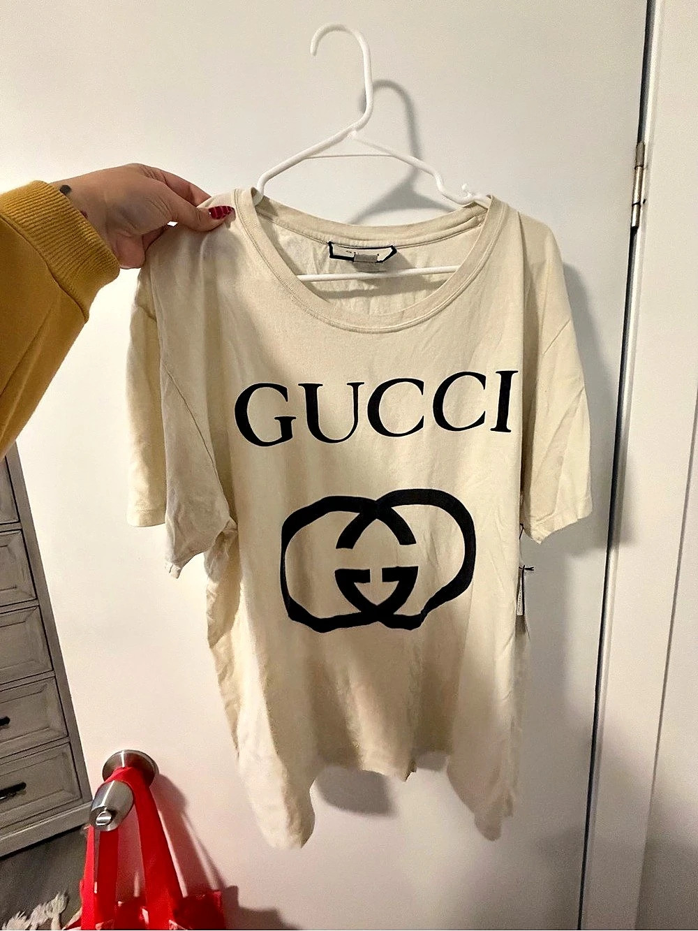 Gucci Interlocking GG Print T-Shirt Cream & Black